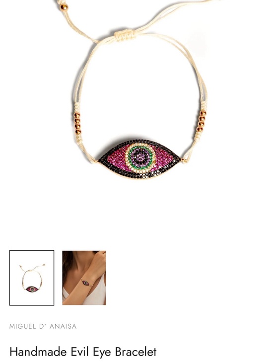 Jewelry - Handmade Pink Evil Eye Bracelet